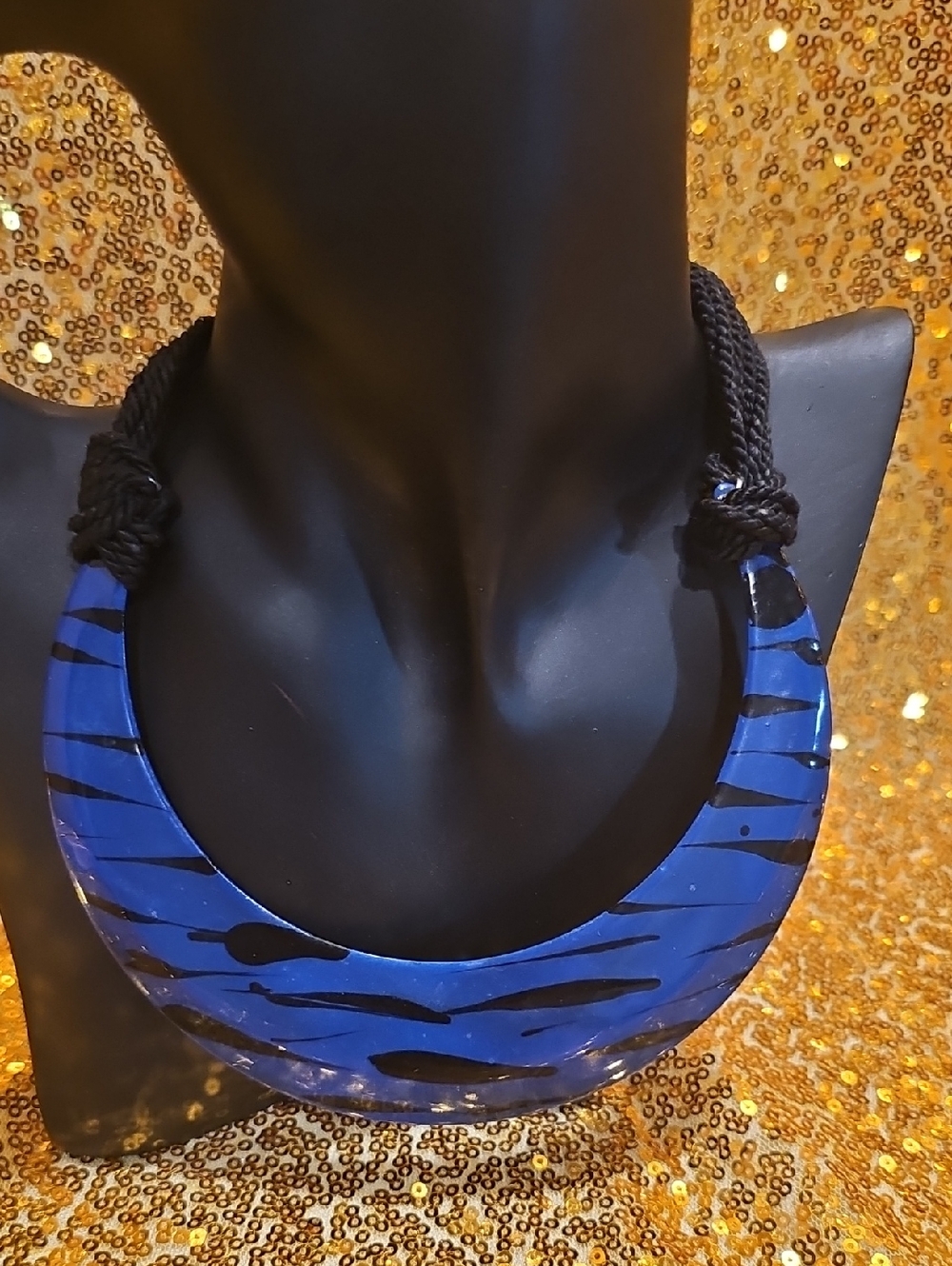 Blue And Black Necklace Zebra - Picture 2 of 5